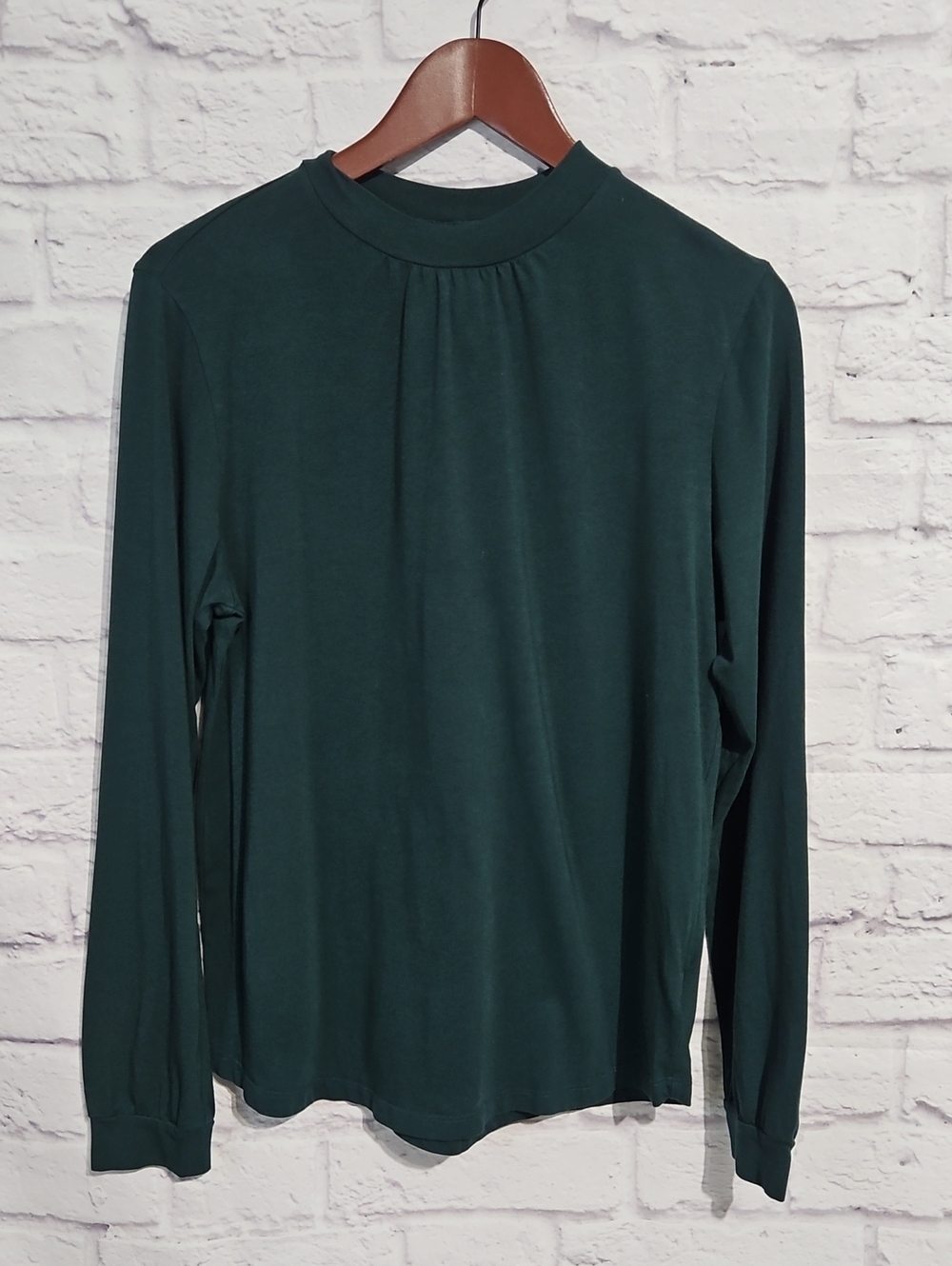 Lands' End Evergreen Long-Sleeve Mockneck Top
